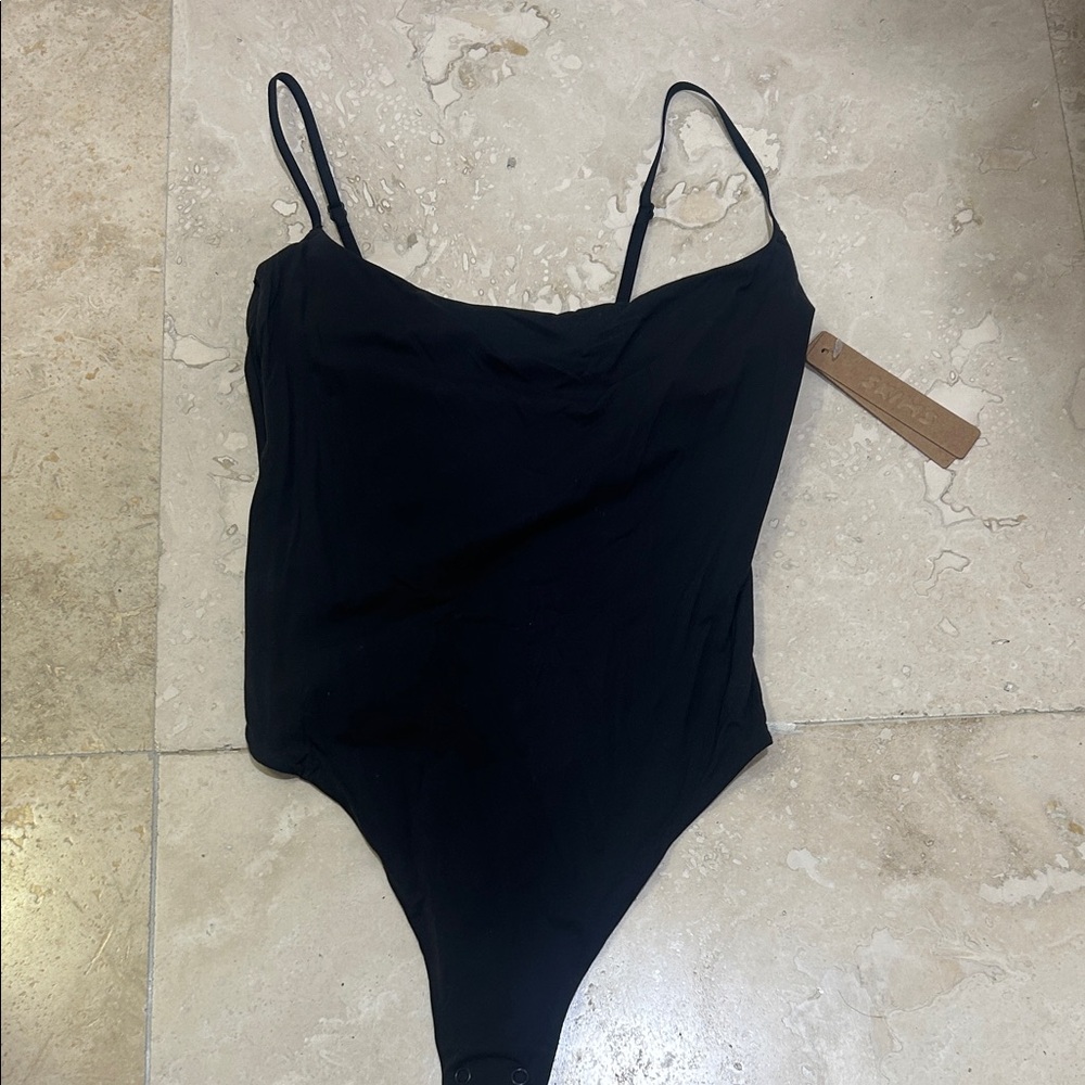 SKIMS Black Cami Bodysuit